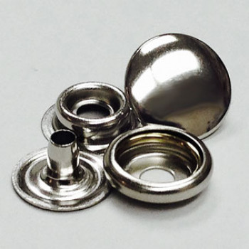 FSN-12 - Silver 4-Part Ring Snaps, 5/8" - Priced per Dozen